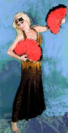 red/black feather fans for belly dance flamenco fusion costumes